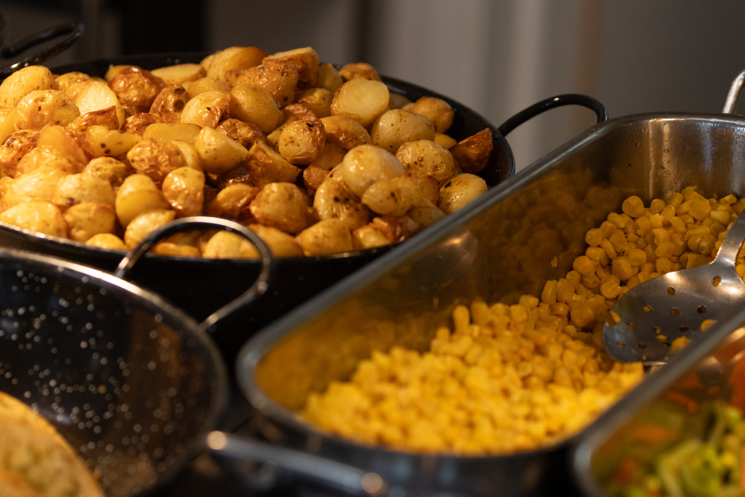 Food in the school canteen.