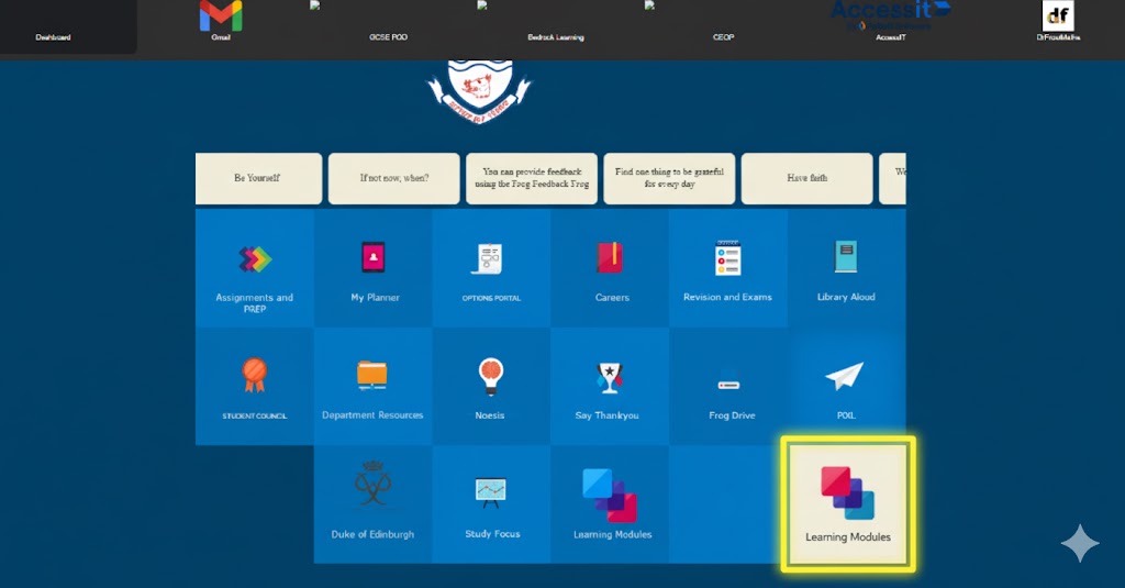Learning Modules button